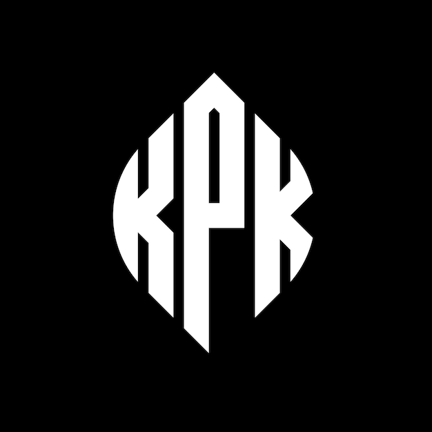 KPK circle letter logo design with circle and ellipse shape KPK ellipse letters with typographic style The three initials form a circle logo KPK Circle Emblem Abstract Monogram Letter Mark Vector