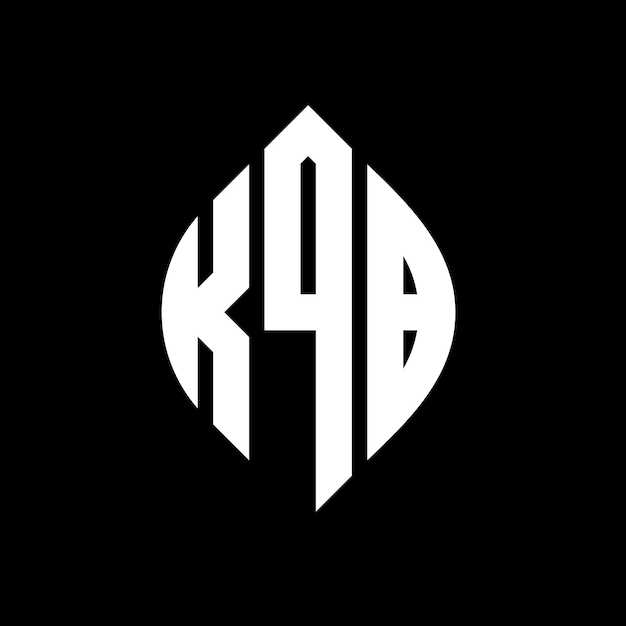 KQB circle letter logo design with circle and ellipse shape KQB ellipse letters with typographic style The three initials form a circle logo KQB Circle Emblem Abstract Monogram Letter Mark Vector