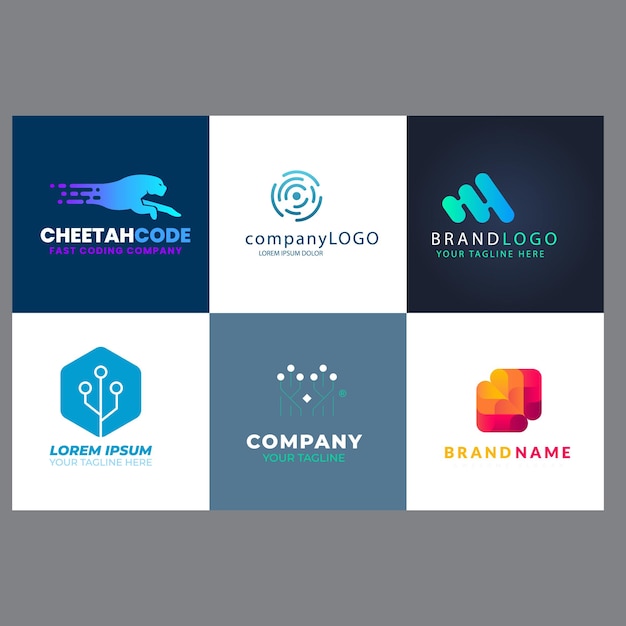 Kreativ logotyp Gradient blå logotyp geometrisk ikon Abstrakt logotyp vektor