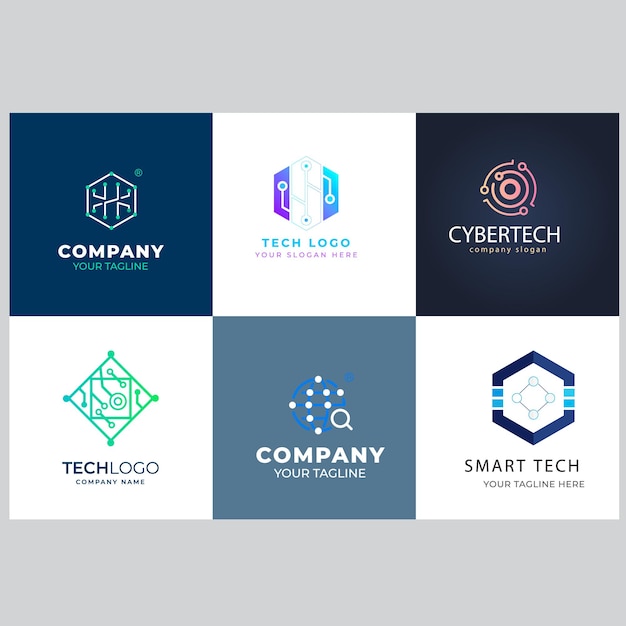 Kreativ logotyp Gradient blå logotyp geometrisk ikon Abstrakt logotyp vektor