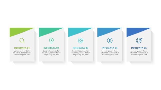 Kreativt koncept for infografik med 5 trin, valgmuligheder, dele eller processer. Visualisering af forretningsdata