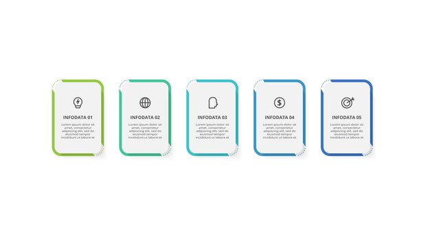 Kreativt koncept for infografik med 5 trin, valgmuligheder, dele eller processer. Visualisering af forretningsdata