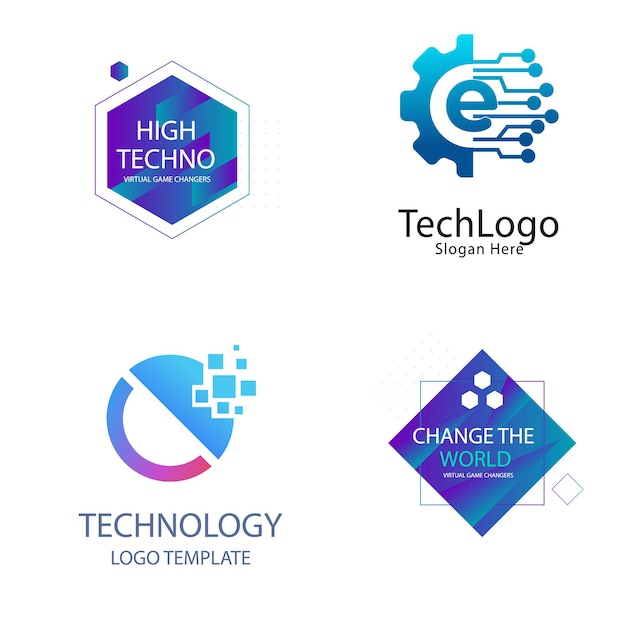 Kreativt logo Gradient blåt logo geometrisk ikon Abstrakt vektor