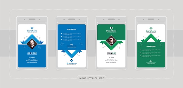 Kreativt minimalistisk corporate business personale medarbejder id-kort design vektor med mockup