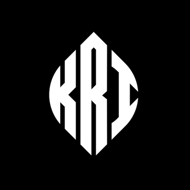 kri circle letter logo design with circle and ellipse shape kri ellipse letters with typographic style the three initials form a circle logo kri circle emblem abstract monogram letter mark vector