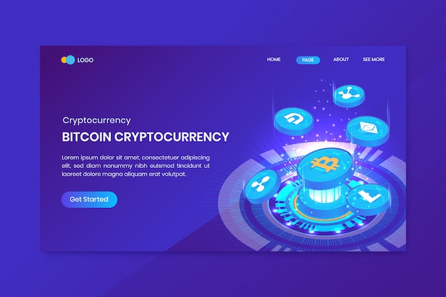 Kripto Para İzometrik Bitcoin Açılış Sayfası