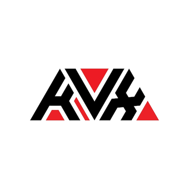 KVX triangle letter logo design with triangle shape KVX triangle logo design monogram KVX triangle vector logo template with red color KVX triangular logo Simple Elegant and Luxurious Logo KVX