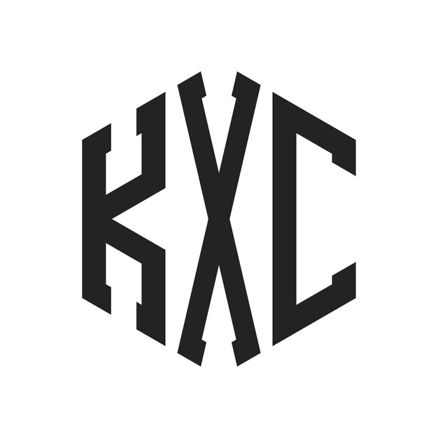 KXC Logo Design Initial Letter KXC Monogram Logo using Hexagon shape