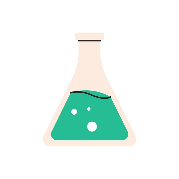 Lab measuring beaker Transparent glassware with chemical reagent Medical scientific research