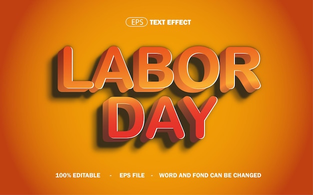 labor day text style editable text effect eps file