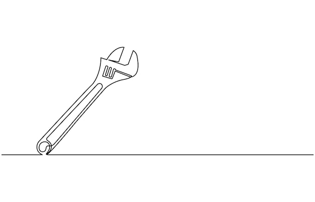 labor day wrench tools continuous one line drawing