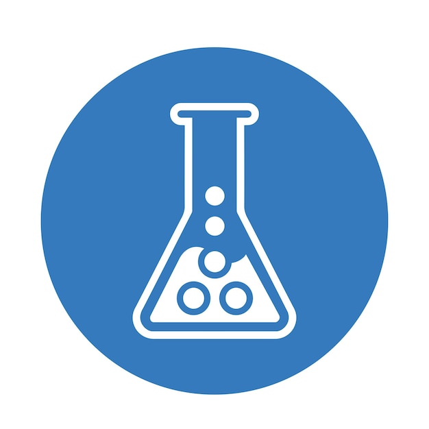 Laboratory test experiment icon Blue color design