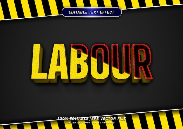 Labour day text effect editable style