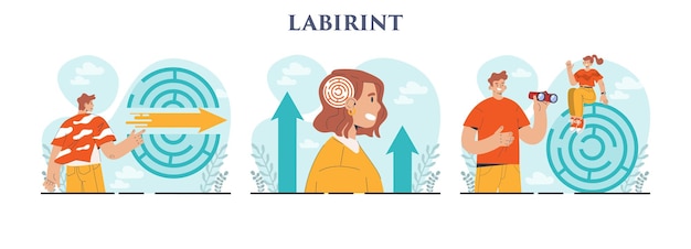 Labyrinth concept set Decisionmaking or problem solving Character