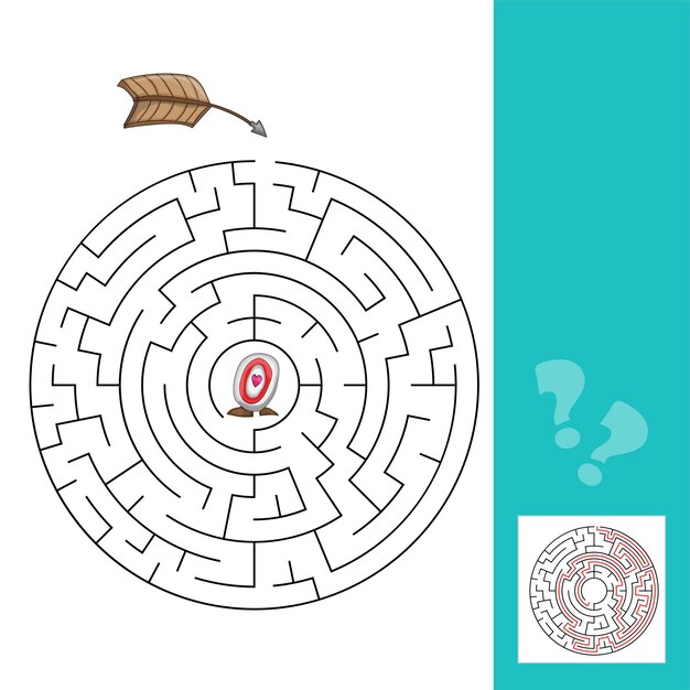 Labyrinth with arrows. vector illustration game with answer
