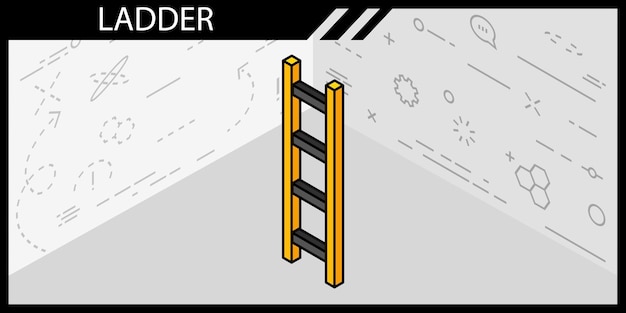 Ladder isometric design icon Vector web illustration 3d colorful concept