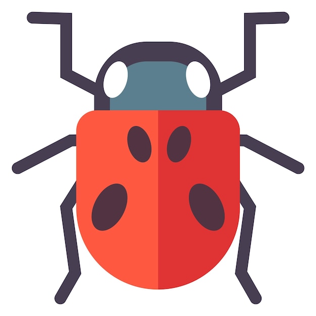 Ladybird flat icon Red ladybug wild beetle