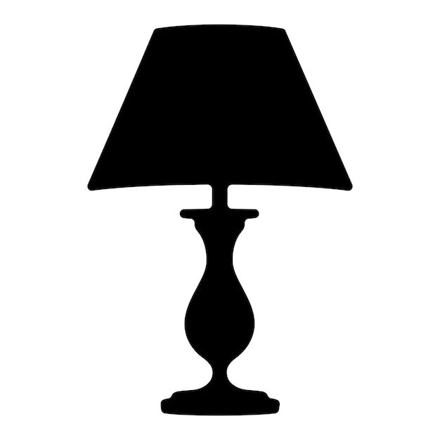 Lamp black silhouette art design with a white background
