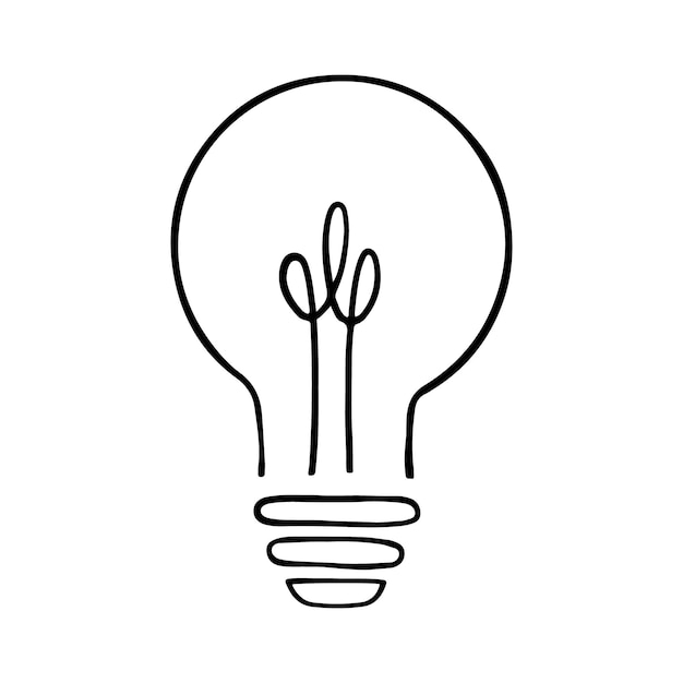 Lamp bulb idea icon Vector lightbulb creativity concept outline modern design