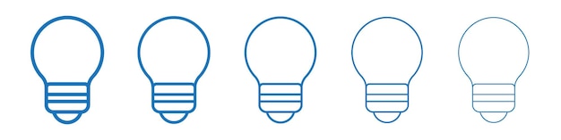 lamp icon symbol collection thin outline set