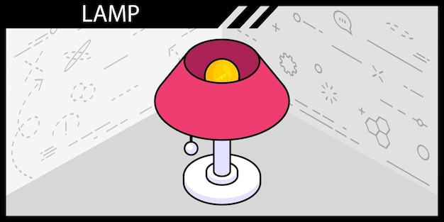 Lamp isometric design icon Vector web illustration 3d colorful concept