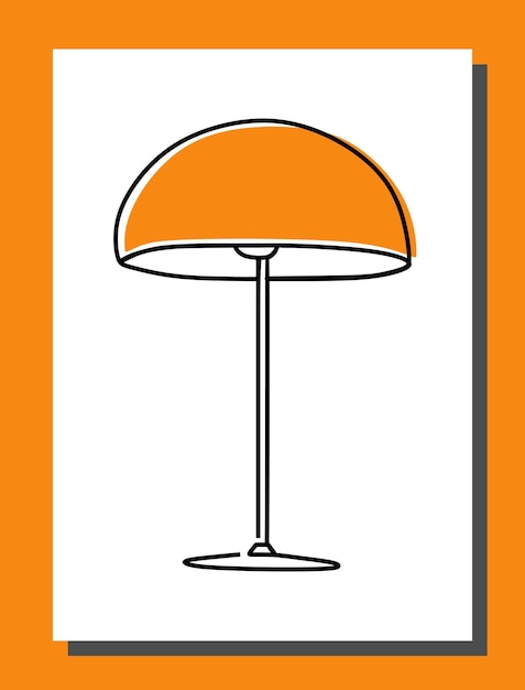 lamp oneline continuous line art