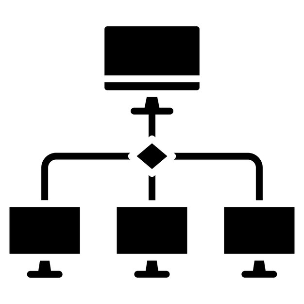 Lan Glyph Solid Black Illustration