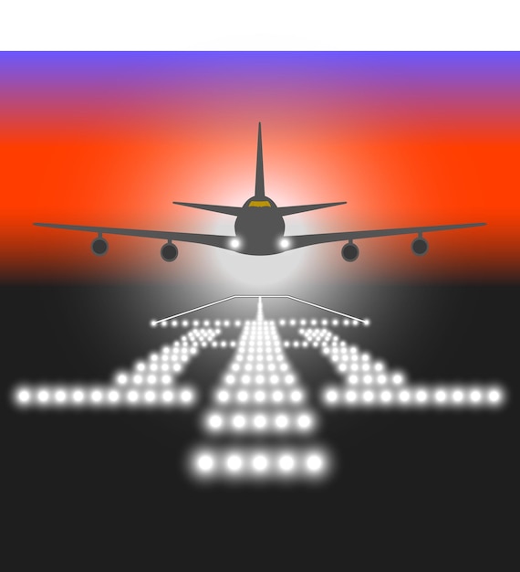 landing lights vector illustration