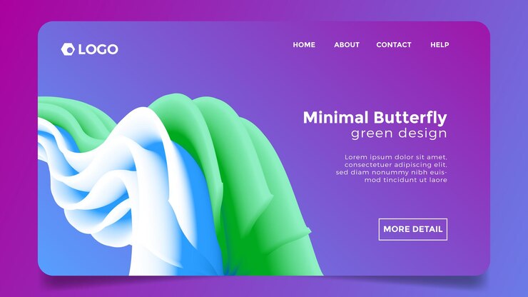Vektör landing page abstract background purple green