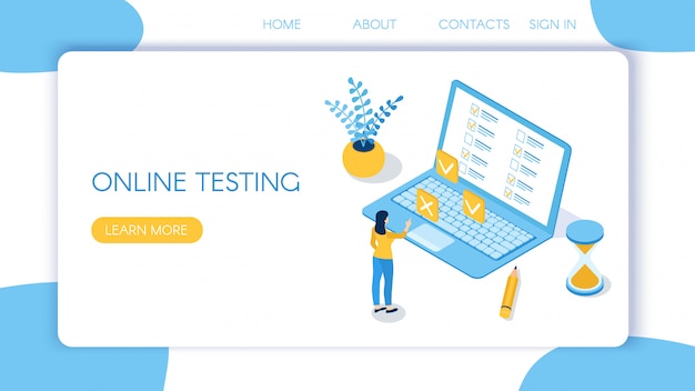Landing page for online testing
