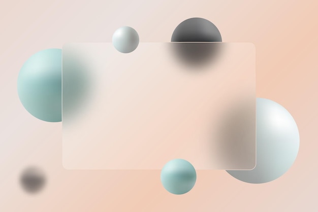 landing page in glass morphism style with rectangular frame