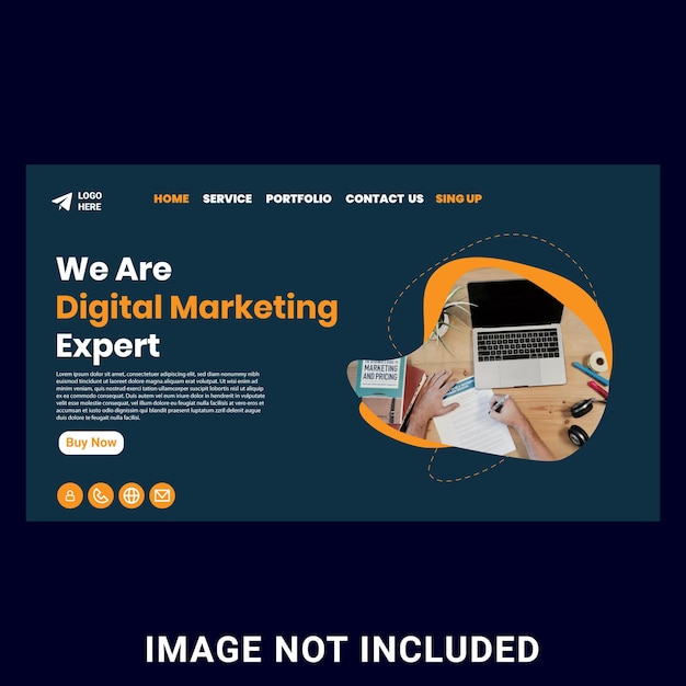 Landing page template of Social media marketing.