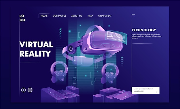 Landingpage for virtual reality