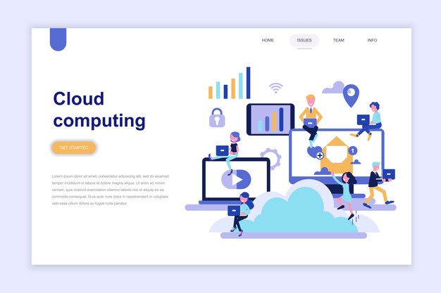 Landingsside skabelon af cloud computing