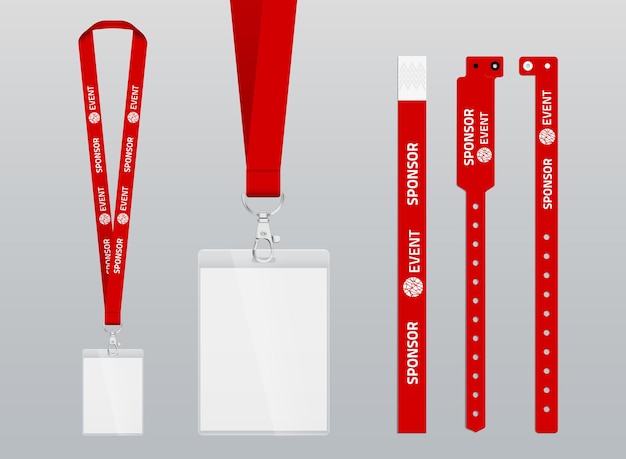 lanyard and bracelets for identification and access to events Security and control elements