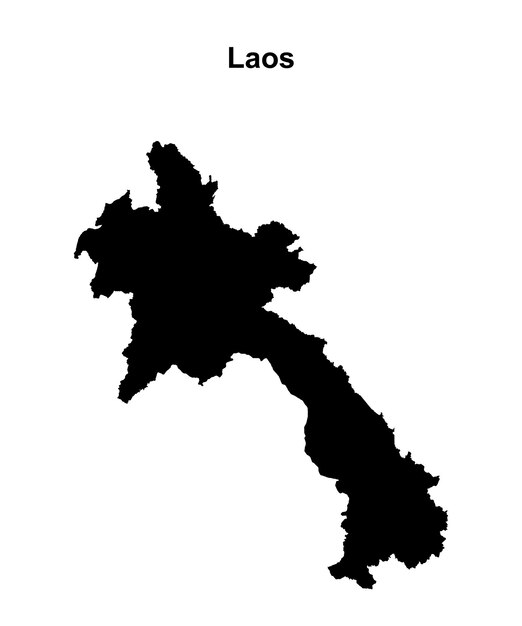 Laos blank outline map