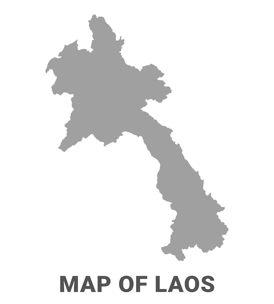 Laos map grey simple flat vector