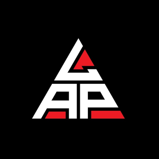 LAP triangle letter logo design with triangle shape LAP triangle logo design monogram LAP triangle vector logo template with red color LAP triangular logo Simple Elegant and Luxurious Logo