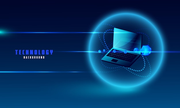 laptop analysis processing structure isometric vector database laptop icon on background
