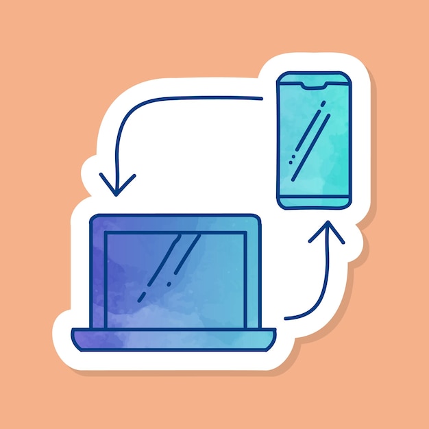 Laptop and smart phone sync color sticker
