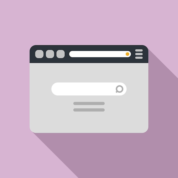 Laptop browser icon flat vector Internet computer Screen website