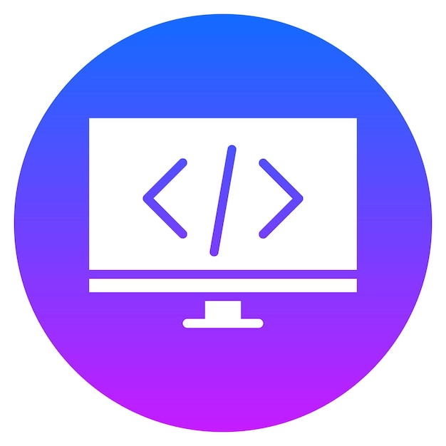 Laptop Coding Vector Illustration