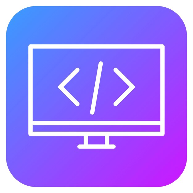 Laptop Coding Vector Illustration