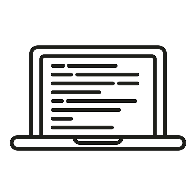 Laptop digital data icon outline vector Error mobile Brand fan mobile