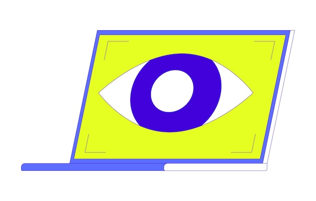 Laptop eye tracking 2D cartoon object