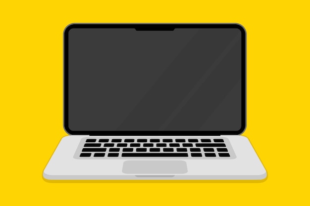 Laptop flat vector illustration. Laptop computer isolated on background. Modern computer screen