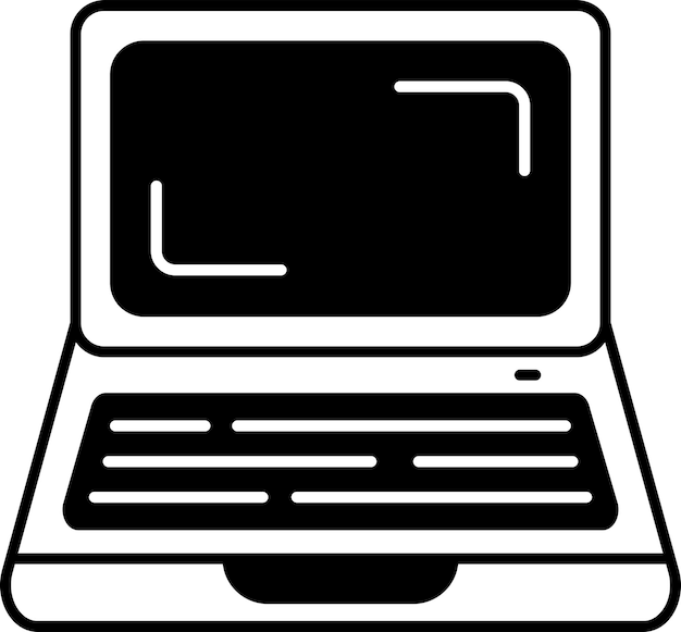 Laptop glyph and line vector illustration