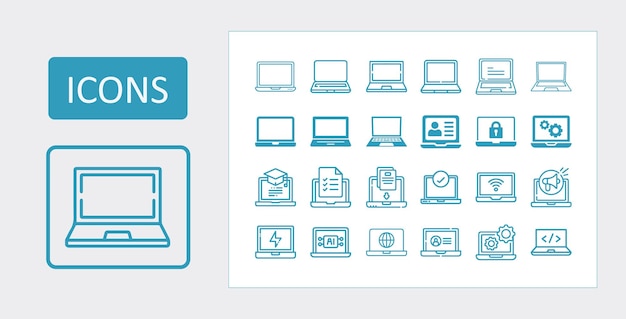 Laptop icon pack and PC icon pack