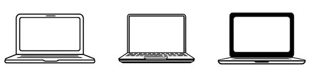 Laptop icon set computer icon vector on white background