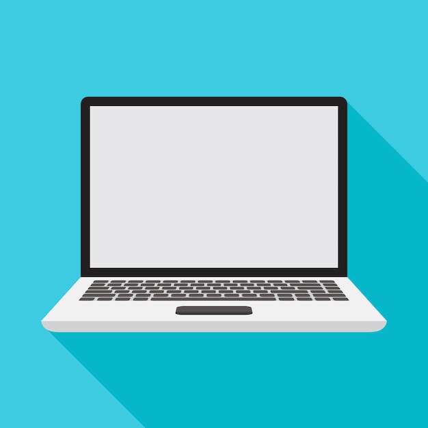 Laptop illustration with flat design style 